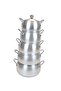 5 Pieces Belly Shape Cooking Pot Cookware Set With Two Handles Silver - 2