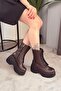 Women's Riva Side Zipper Lace-Up High Wedge Heeled Long Boots Bootie - 3