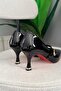 Women's Sarah Black Patent Leather 7cm Thin Heel Front Buckle Shoes Stiletto - 5