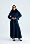 Fur Collar Detailed Puff Scuba Skirt Blouse Set - 3