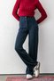 Women's Navy Blue Buttoned Modal High Waist Trousers |   Relaxed Fit, Stretch Fabric , Shaping / Sculpting , Casual & Office - 6