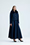 Fur Collar Detailed Puff Scuba Skirt Blouse Set - 5