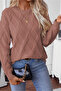 Women's Knitwear Cinnamon Sweater Round Neck Long Sleeve Knit Patterned Winter Modern Soft - 6