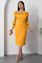 Strapless Neckline Chest Sleeve Beaded Detail Evening Dress 7652 - 4