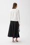 Women's White Black Cardigan with Scarf Detail - 3