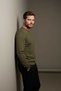 0 Collar Baklava Pattern 100% Cotton Khaki Knitwear Sweater - 2