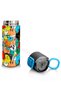 Kids Navy Blue Colored Striped Patterned Straw and Direct Drinking Steel Thermos 500 ml 31990 - 8