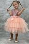 Girl's Sequined Embroidered Katkat Salmon Evening Dress Age 4-7 - 8