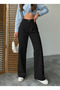 Wide-Leg Linen Pants with a Cut-Out at the Hem - 4