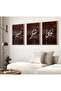 Patience, Gratitude, Contentment Arabic Calligraphy Painting – Islamic Wall Decor Set of 3 - 3
