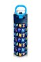 Kids Navy Blue Neon Yellow Patterned Steel Thermos with Straw and Direct Drinking 500 ml 31935 - 6