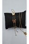 Stainless Steel Gold Color 3-Piece Butterfly Tassel Zircon Stone Necklace - 5