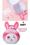 Pink Rabbit Figured Lockable Piggy Bank Metal Piggy Bank with Animal Shaped Bag, Gift for Students 15cm