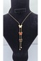 Stainless Steel Gold Color 3-Piece Butterfly Tassel Zircon Stone Necklace - 2