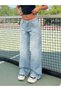 Women's Low Waist Denim Pants with Rips - 2