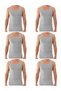 6 Pcs Men's Combed Cotton Gray T-Shirts, Men's Sweat-Absorbing Combed Cotton Gray T-Shirts, Men's Underwear