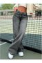 Women's Low Waist Denim Pants with Rips - 7