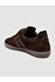 100% Genuine Suede Leather Brown Women's Sneaker Shoes - 5