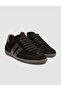 100% Genuine Suede Leather Black Women's Sneaker Shoes - 2