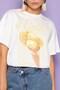 Women's Oversized T-Shirt Gelato Lemon Printed White – Crew Neck, 100% Cotton Compact Single Jersey 24/1
