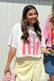 Women's Oversized T-Shirt La Dolce Vita Printed White – Crew Neck, 100% Cotton Compact Single Jersey 24/1 - 2