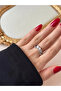 Lyra Baguette Zircon Stone Silver Color Adjustable Stainless Steel Ring - 7