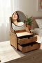 Wooden Makeup Organizer with Adjustable Mirror Decorative Stylish and Premium Design - 2