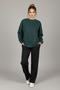 Women's Wide Fit Crew Neck Basic Plain Sweatshirt - 2