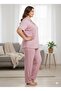 Women's Plus Size Buttoned Pajama Set - 3