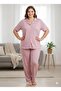 Women's Plus Size Buttoned Pajama Set - 2