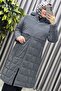 Women's Clothing Plus Size French Oversize Nova Fabric Quilted Patterned Hooded Furry Winter Long Puffer m - 8
