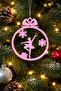 Ballerina Themed - Pink 3D Design Christmas Tree Ornament (Set of 6)