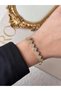 Women's Five Rows of Clover Figured Gold Plated Stainless Steel Bracelet Stylish Model - 4