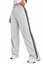 Double Stripe Women's Wide Leg Sweatpants - 3