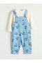 Lcw Baby Ekru Mickey Mouse Printed Baby Boy Salopet and T-Shirt - 2