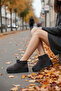 Women's Gray Suede Fur Lined Casual Boots Thick Sole Ankle Short Warm Bootie Comfortable Stylish Shoes - 4