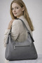 Women's Teddy Bear Charm Detailed Zipper Closure Gray Belt Strap Hand and Shoulder Bag Teddy - 3