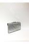 Silver Color Wavy Patterned Material Evening Dress Portfolio Clutch Women's Bag Can Be Used in Hand and with Long Strap - 2