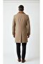 Men's Long Melton Coat Overcoat Jacket – Detachable Fur Collar, Lined and Pocketed Slim Fit - 6