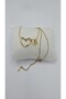 Stainless Steel Gold Color Heart Detailed Letter Necklace – Letter N - 6