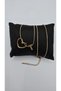 Stainless Steel Gold Color Heart Detailed Letter Necklace – Letter t - 5