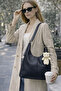 Women's Teddy Bear Charm Detailed Hand and Shoulder Bag with Zipper Closure and Adjustable Belt Strap - 2