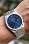 Excellent Modern Men's Wristwatch |   42 mm Steel Case, Navy Blue Dial, 5 Atm - 4