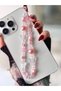 Pink pearl and crystal stone phone charm phone cord bag charm - 4