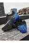 Children's Carpet Field Shoes with Spikes (Black-Blue) - 2