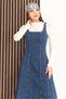 Nova Midi Length Classic Blue Strap Women's Denim Dress Bnj-4993