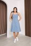 Nova Midi Boy Sky Blue Strappy Women's Denim Dress Bnj-4992 - 3