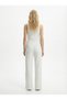 Women's Ecru Soft Textured Bird's Eye Detailed High Waist Trousers Nj14 - 4