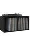 Vinyl Storage Box Black 71x34x36 cm Engineered Wood - 4