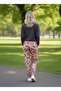 Women's Dusty Rose Printed High Waist Jogger Sweatpants Nj17 - 2